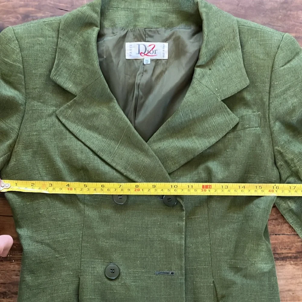 Vintage Christian Dior 2 Olive Green Blazer